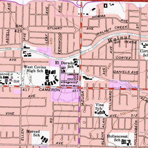 Topographic Map of Vine Creek, CA