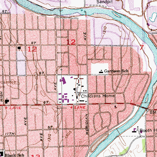 Topographic Map of Meridian Nursing and Rehabilitation Center, KS