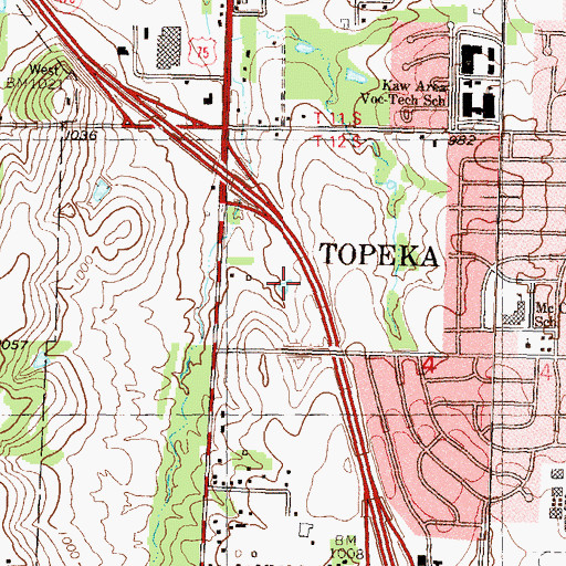 Topographic Map of Plaza West Regional Health Center Nursing Home, KS