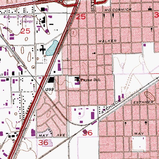 Topographic Map of Browns Mobile Home Park, KS
