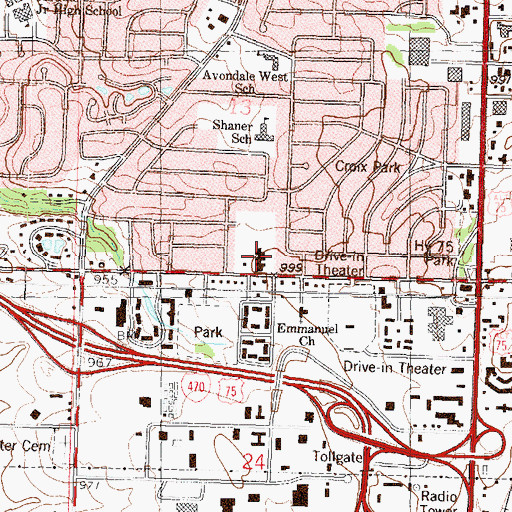 Topographic Map of McCrite Plaza Retirement Community, KS