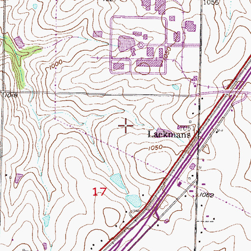 Topographic Map of South Lake Technology Park, KS