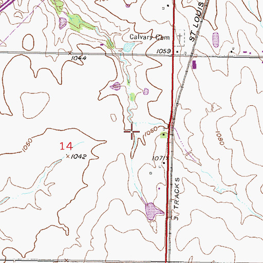 Topographic Map of South Olathe Business Park, KS