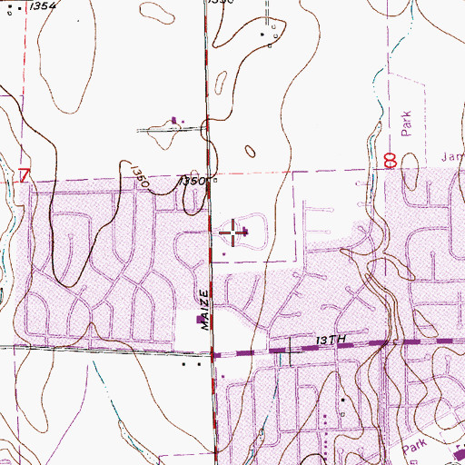 Topographic Map of Resurrection Cemetery, KS