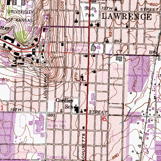 Topographic Map of First Regular Missionary Baptist Church, KS