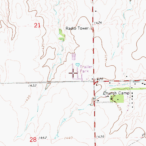 Topographic Map of Maple Village Mobile Home Park, KS