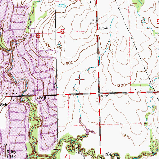 Topographic Map of Vintage Place of Derby Assisted Living Facility, KS