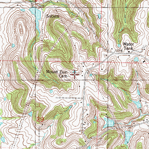 Topographic Map of Thorn Hill Cemetery, KS