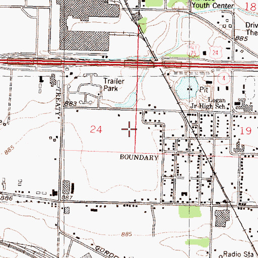 Topographic Map of Brittany Place Mobile Home Park, KS