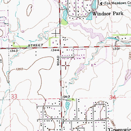 Topographic Map of Church of Christ, KS
