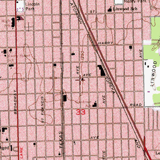 Topographic Map of Saint Luke Presbyterian Church, KS