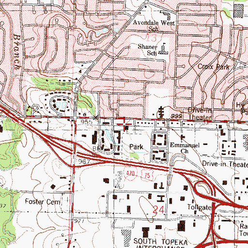 Topographic Map of Saint Andrews Presbyterian Church, KS