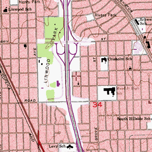 Topographic Map of Agape Christian Church, KS