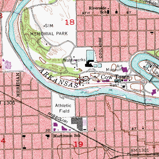 Topographic Map of Old Cowtown Museum, KS
