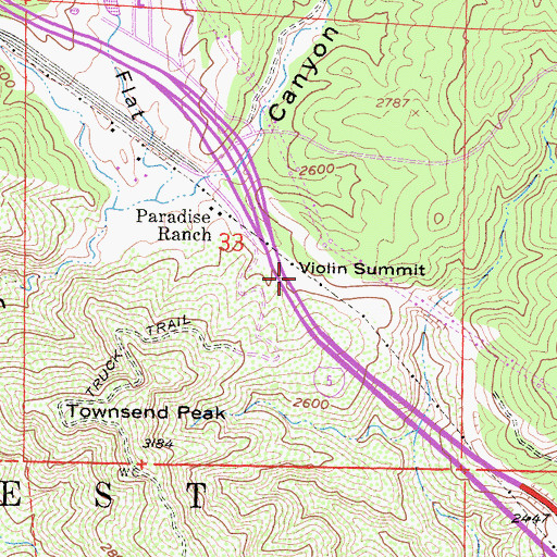 Topographic Map of Violin Summit, CA
