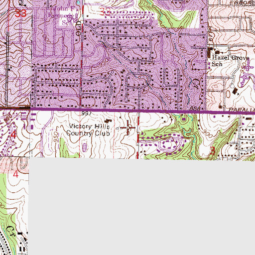 Topographic Map of Victory Hills Senior Living Community, KS
