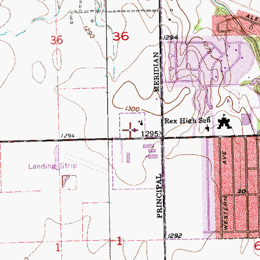 Topographic Map of Saint Cecilia Church, KS
