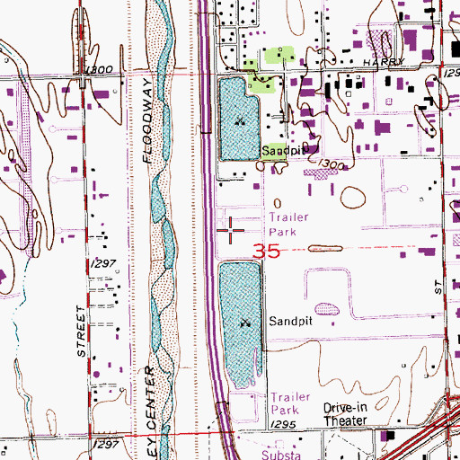 Topographic Map of Sleepy Hollow Mobile Home Park, KS