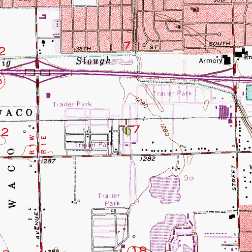 Topographic Map of Air Capital Mobile Home Park, KS
