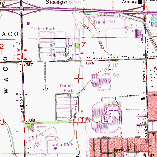 Topographic Map of Silver Spur Mobile Home Park, KS