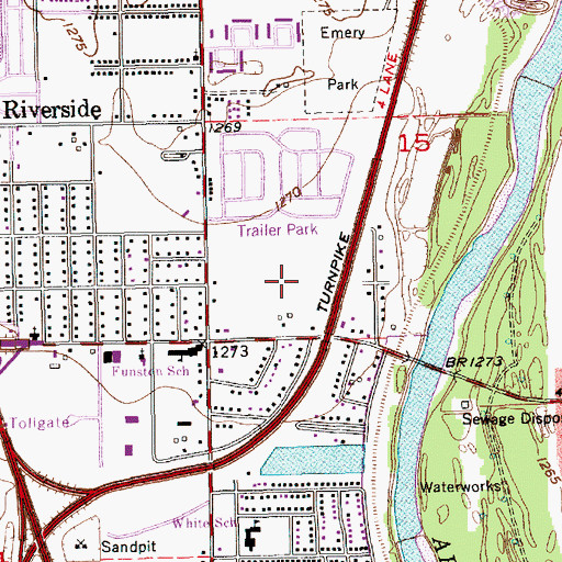 Topographic Map of Sherwood Acres Mobile Home Park, KS