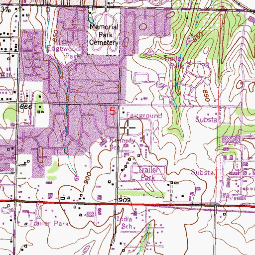 Topographic Map of Douglas County Fairgrounds Community Building, KS