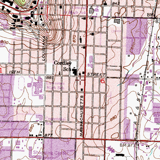 Topographic Map of Cross Pointe Church, KS