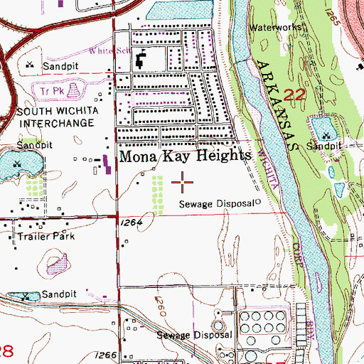 Topographic Map of River Oaks Mobile Home Park, KS