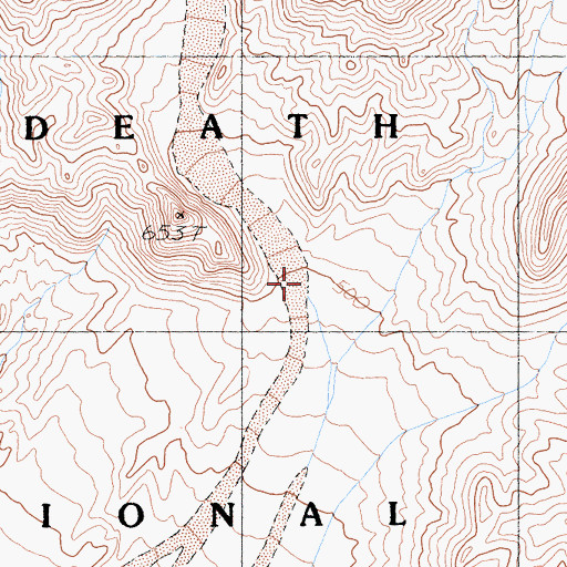 Topographic Map of Virgin Spring Canyon, CA