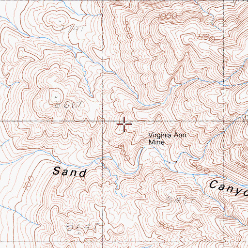 Topographic Map of Virginia Ann Mine, CA
