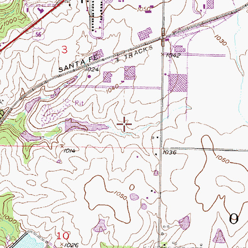 Topographic Map of Lone Elm Industrial Park, KS