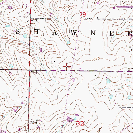 Topographic Map of Marybelle Business Park, KS