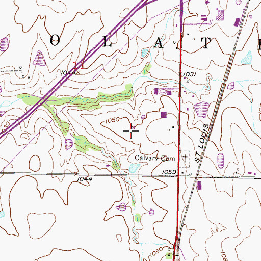 Topographic Map of Mid West Industrial Park, KS