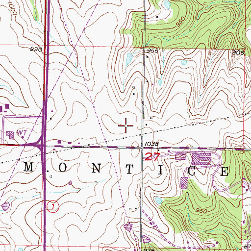 Topographic Map of Monticello Business Park, KS