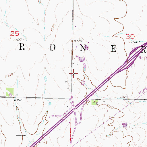Topographic Map of Moonlight Business Center, KS