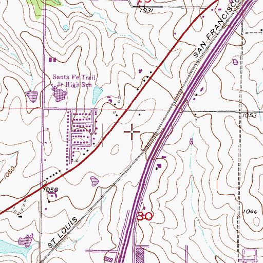 Topographic Map of North Trail Industrial Park, KS