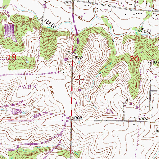 Topographic Map of Park Plaza, KS