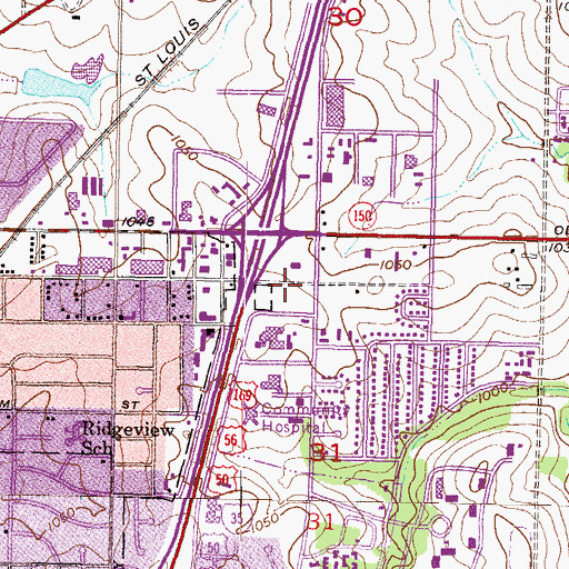 Topographic Map of Park Trace, KS