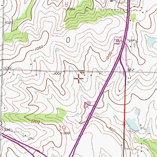 Topographic Map of Pinnacle Village Shopping Center, KS