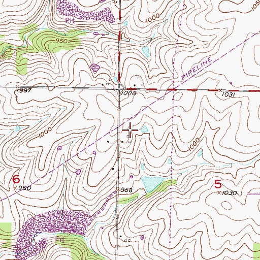 Topographic Map of Renner Ridge Corporate Center, KS