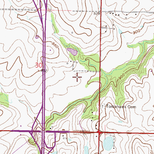 Topographic Map of Southcreek Business Park, KS