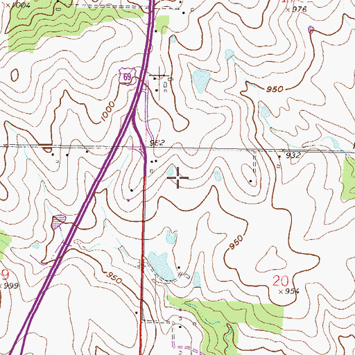 Topographic Map of Southglen Shopping Center, KS