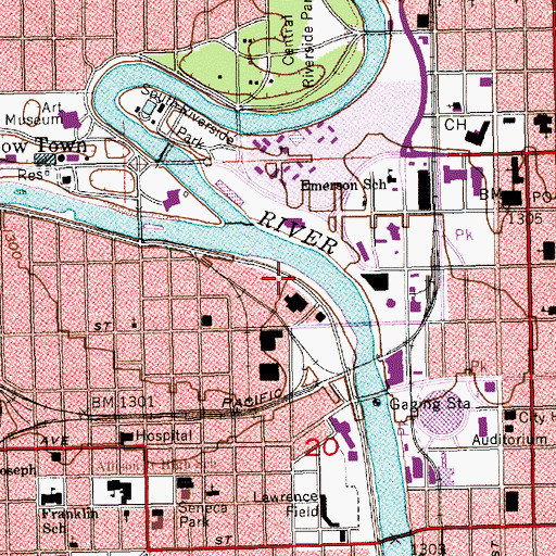 Topographic Map of Exploration Place - Science and Discovery Center, KS