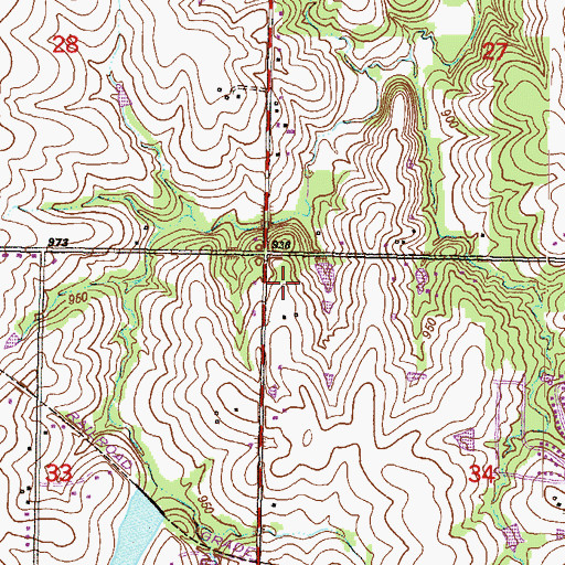 Topographic Map of Village Community Church, KS