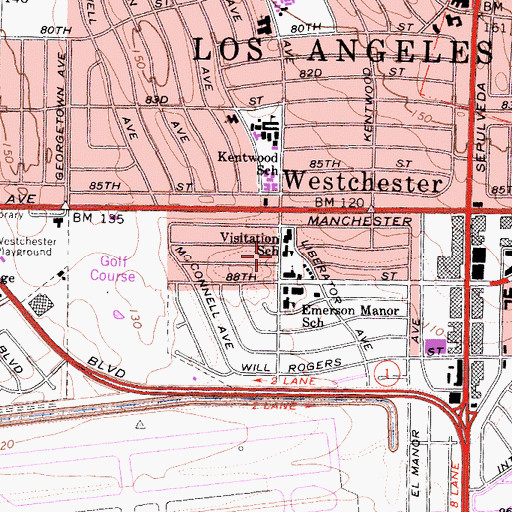 Topographic Map of Visitation School, CA