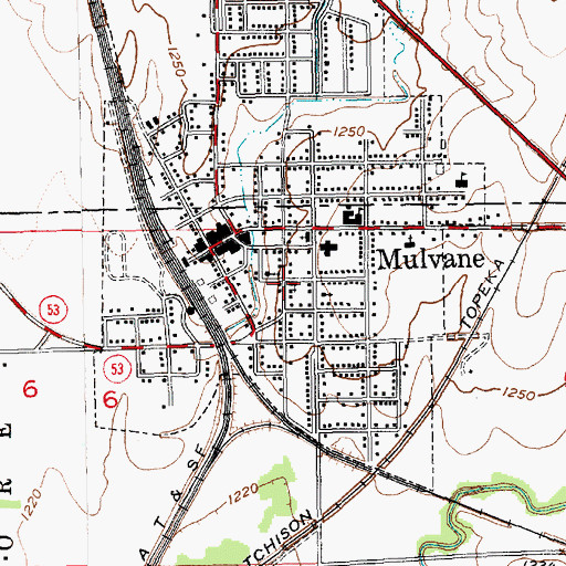 Topographic Map of Church of Christ of Mulvane, KS