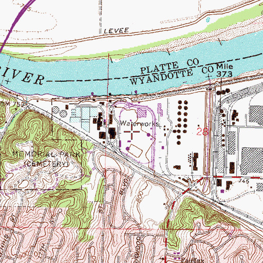 Topographic Map of Quindard Power and Water Station, KS