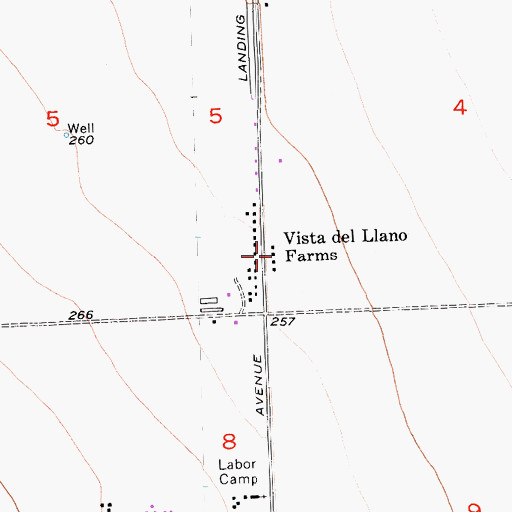 Topographic Map of Vista del Llano Farms, CA