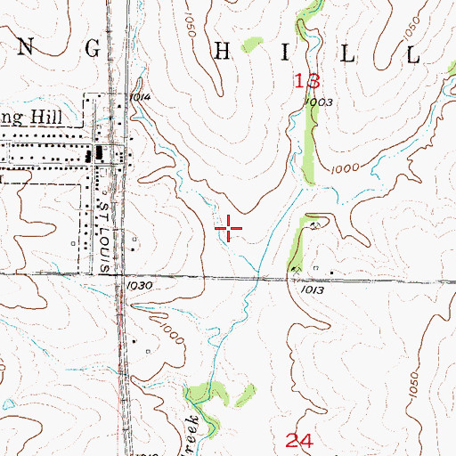 Topographic Map of Spring Hill Wastewater Treatment Facility, KS