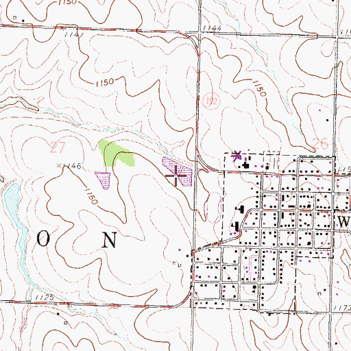 Topographic Map of Winchester Wastewater Treatment Facility, KS